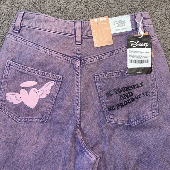 THE SOULED STORE DENIM DIVISION DISNEY LILO & STITCH ANGEL WIDE LEG FIT JEANS 26 - Picture 6 of 12
